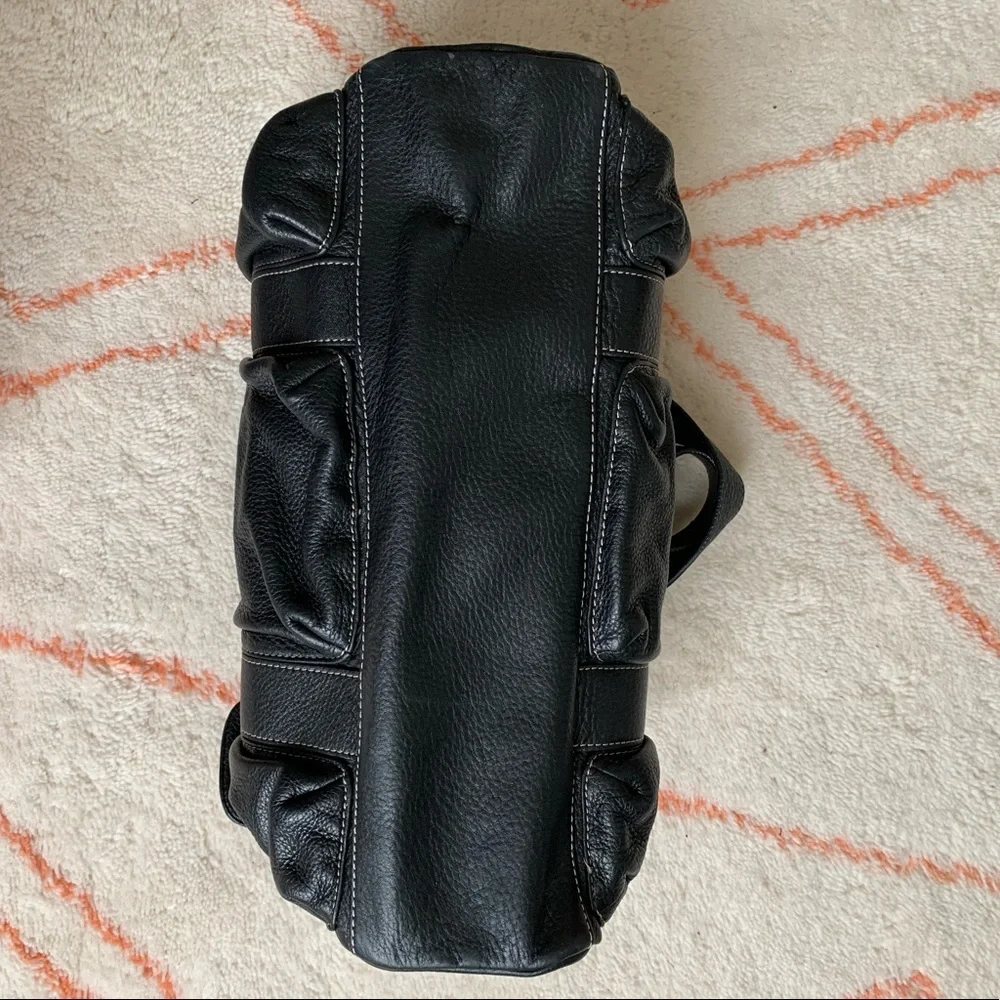 Sigrid Olson Black Leather Purse Handles Bag Soft Leather